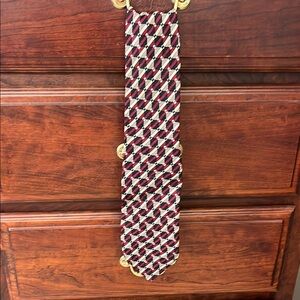 Geometric Patterned Lined Nordstrom Tie - Red, Black, and Cream